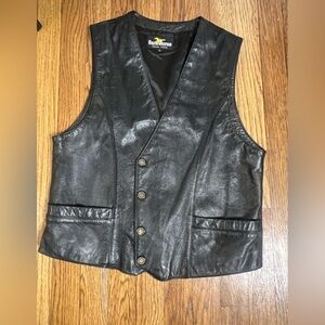 Elegant Black Women's Leather Vest